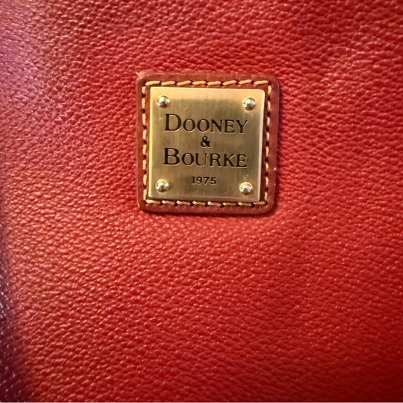 Vintage Dooney & Bourke Red & Brown Leather Tote Bag - Picture 2 of 5